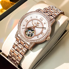 OLEVS 7036 Open Heart Automatic Watch For Women