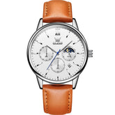 OLEVS 2922 Moon Phase Leather Dress Watch For Men