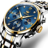 OLEVS 2858 Luxury Moon Phase Chronograph Watch for Men