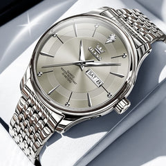 OLEVS 9908 Diamond Accent Day Date Quartz Watch for Men