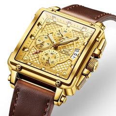 OLEVS 9925 Riveted Square Chronograph Watch for Men