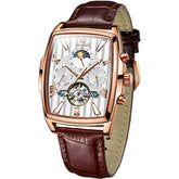 OLEVS 6675 Square Mechanical Moon Phase Watch for Men