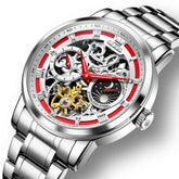 OLEVS 6670 Stainless Steel Skeleton Mechanical Watch for Men
