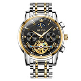 OLEVS 6617 Automatic Mechanical Tourbillon Moon Phase Watch for Men