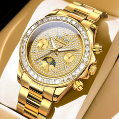 OLEVS 7038 Luxury Diamond Moon Phase Mechanical Watch For Men