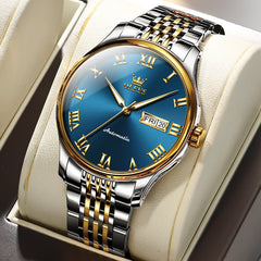 OLEVS Roman Numeral Day Date Automatic Mechanical Watch 9929 for Men