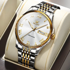 OLEVS Roman Numeral Day Date Automatic Mechanical Watch 9929 for Men