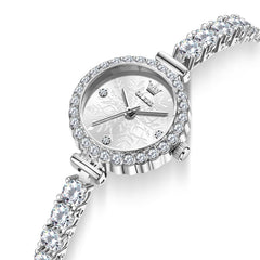 OLEVS 5889 Diamond Tennis Bracelet Watch Dainty 5mm Zircon Bezel Quartz Jewelry Timepiece for Women