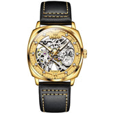 OLEVS 6651 Tonneau Skeleton Mechanical Watch for Men