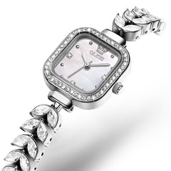 OLEVS 9987 Mermaid Crystal Bracelet Square Watch for Women