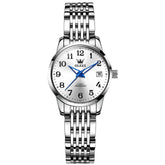 OLEVS 6666N Stainless Steel Mechanical Big Numeral Watch for Women