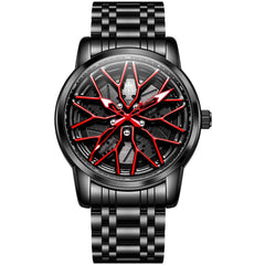OLEVS 3701 Racing Wheel Openwork Sport Mens Quartz Watch