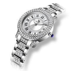 OLEVS 9943 Diamond Paved Dial Luxury Watch for Women