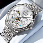 OLEVS 7023 Skeleton Moon Phase Automatic Watch for Men
