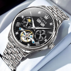 OLEVS 7023 Skeleton Moon Phase Automatic Watch for Men