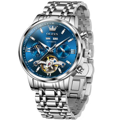 OLEVS 6740 Skeleton Flywheel Mechanical Watch for Men