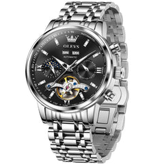 OLEVS 6740 Skeleton Flywheel Mechanical Watch for Men