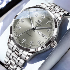 OLEVS 7077 Arabic Numeral Dual Calendar Automatic Watch For Men