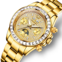 OLEVS 7038 Luxury Diamond Moon Phase Mechanical Watch For Men