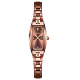 OLEVS 5501 Tonneau Tungsten Steel Quartz Watch for Women