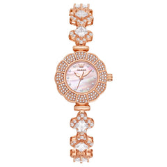 OLEVS 9813 Diamond Petal Bracelet Women Quartz Watch