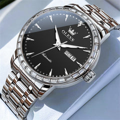 OLEVS 7019 Diamond Bezel Automatic Mechanical Watch For Men