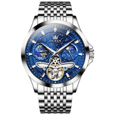 OLEVS 6705 Starry Sky Earth Tourbillon Automatic Mechanical Watch For Men