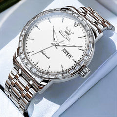 OLEVS 7019 Diamond Bezel Automatic Mechanical Watch For Men