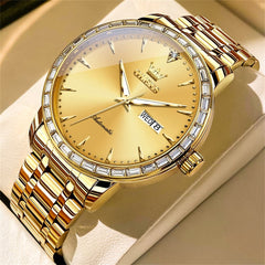 OLEVS 7019 Diamond Bezel Automatic Mechanical Watch For Men