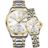 OLEVS 2906 Diamond Day Date Couples Watch Set Men Women