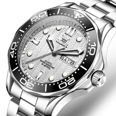 OLEVS 3738 Wave Dial Dive Style Quartz Watch for Men