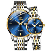 OLEVS 6632 Stainless Steel Automatic Mechanical Couple Watches