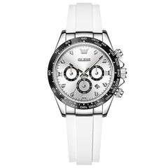 OLEVS Women Chronograph Watch Silicone Sport Strap Date Quartz 5618