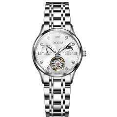 OLEVS 6608 Automatic Mechanical Open Heart Watch for Women