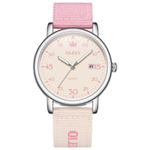 OLEVS 2997 Nylon Strap American Vintage Quartz Watch for Men and Women