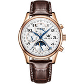OLEVS 6667 Stainless Steel Mechanical Moon Phase Watch for Men