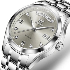 OLEVS 6752 Diamond Dial Day Date Mechanical Watch for Men