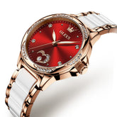 OLEVS 6631 Ceramic Mechanical Skeleton Watch for Women