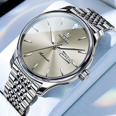 OLEVS Minimalist Diamond Dial Day Date Automatic Watch 9960 for Men