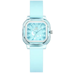 OLEVS 3711 Dreamy Moon Star Transparent Silicone Womens Student Watch