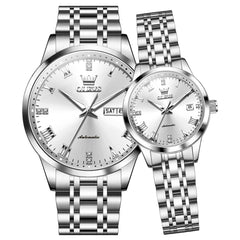 OLEVS 7062 Classic Automatic Couples Watch Set