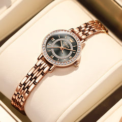 OLEVS Diamond Bezel Jewelry Bracelet Watch 5508 Petite Quartz for Women