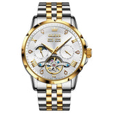 OLEVS 6691 Automatic Moon Phase Skeleton Steel Watch for Men