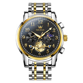 OLEVS 2900 Steel Chronograph Moon Phase Watch for Men