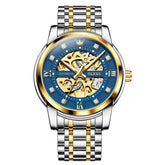 OLEVS Full Skeleton Diamond Dial Automatic Mechanical Watch 9901 for Men
