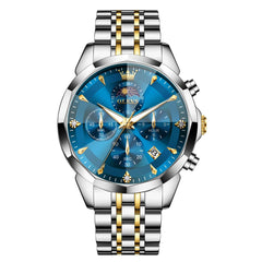 OLEVS 3673 Quartz 3D Rhombic Mirror Chronograph Watch For Men
