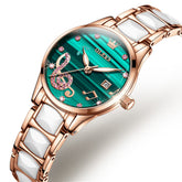 OLEVS 3605 Ceramic Musical Note Quartz Watch for Women