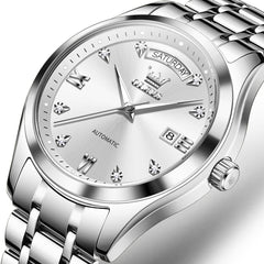OLEVS 6752 Diamond Dial Day Date Mechanical Watch for Men