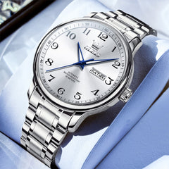 OLEVS 7072 Arabic Numeral Dual Calendar Automatic Watch For Men