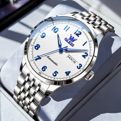 OLEVS 7100 Arabic Numeral Dual Calendar Automatic Watch For Men